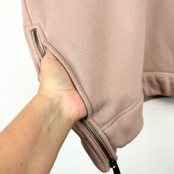 Athleta Cozy Karma Side Zip Funnel Neck Sweatshirt In Dogwood Mauve Size L - Picture 8 of 15